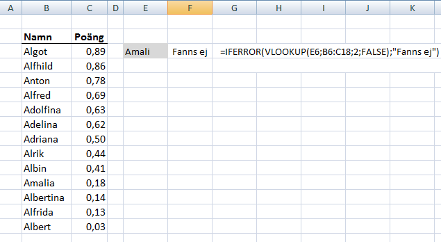 IFERROR (OMFEL) är en användbar formel som tillkom i och med Excel 2007.