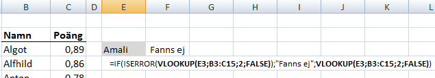 Den traditionella lösningen på formlers felmeddelanden i Excel.