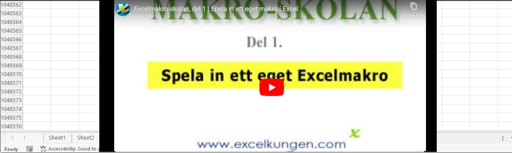 I vår första video visar vi hur du enkelt kan spela in ett nytt makro via Excels inbyggda makroinspelningsfunktion.