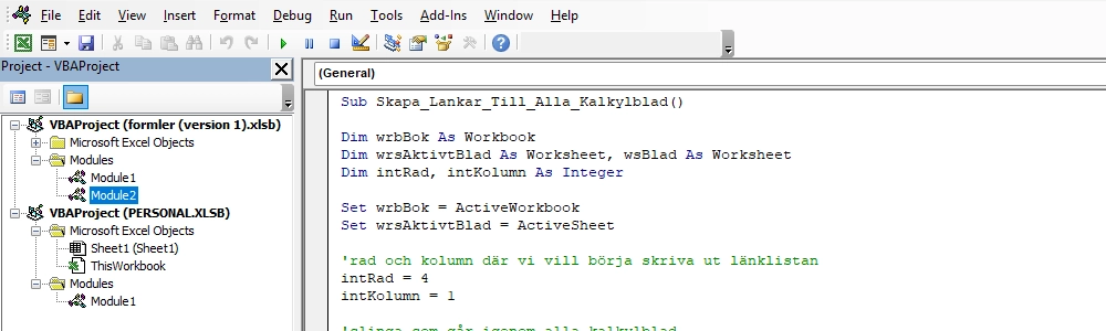 Effektivisera din Excel-navigering: Skapa din egna länklista med VBA.